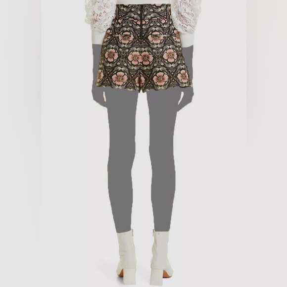 Alice + Olivia NWOT Donald High Rise Shorts in Black/Peach Promise Floral Size 6 - Picture 5 of 16